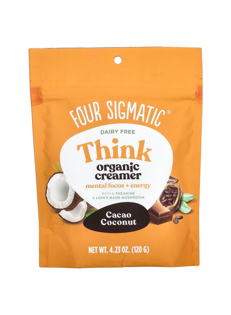 Think Organic Creamer, Dairy Free, Cacao Coconut, 4.23 oz (120 g)